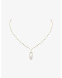 Messika - Move Uno Large Pave 18Ct And 0.35Ct Diamond Necklace - Lyst