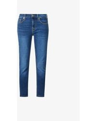 7 For All Mankind - B(air) Whiskered Skinny-leg Mid-rise Stretch-denim Jeans - Lyst