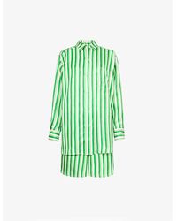 Olivia Von Halle - Kick Stripe-pattern Silk Pyjama Set - Lyst