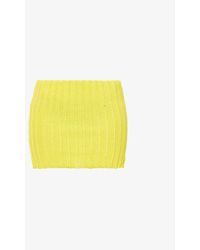 MaisonCléo Louisa High-waist Cotton-knit Mini Skirt - Yellow
