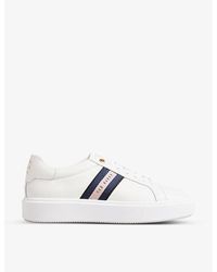 Ted Baker - Lornie Leather-webbed Platform Trainers - Lyst