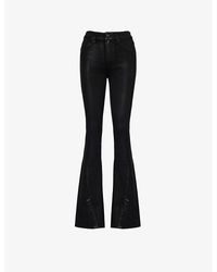 PAIGE - Lou Lou Slim-fit Flared Mid-rise Rayon-blend Denim Jeans - Lyst