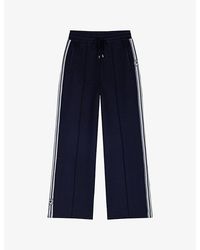 Maje - Drawstring Side-Stripe Stretch-Jersey Trousers - Lyst