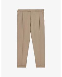 Reiss - Com Tapered-Leg Cotton-Blend Trousers - Lyst