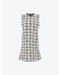 ME+EM - Houndstooth-Texture Stretch-Knit Mini Dress - Lyst
