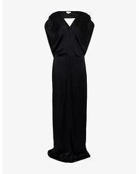 Stella McCartney - Draped V-Neck Woven Gown - Lyst