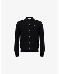 COMME DES GARÇONS PLAY - V-Neck Heart Wool Knit Cardigan - Lyst