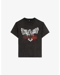 The Kooples - Graphic-Print Short-Sleeve Cotton T-Shirt - Lyst