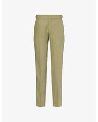 Orlebar Brown - Griffon Tapered-Leg Linen Trousers - Lyst