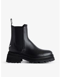 Zadig & Voltaire - Ride Logo-Plaque Leather Chelsea Boots - Lyst