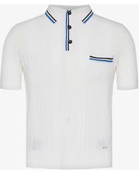 DSquared² - Brand-plaque Contrast-trim Cotton-blend Polo Shirt - Lyst