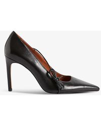 Claudie Pierlot - Bow Asymmetric-strap Lamb-leather Court Heels - Lyst