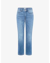 GOOD AMERICAN - Dolly's Joleans Straight-Leg Mid-Rise Stretch-Denim Jeans - Lyst