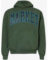 Market - Rhinestone Arc Branded Cotton-jersey Hoody X - Lyst