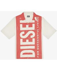 DIESEL - S-mac-22 Logo-print Cotton-twill Shirt - Lyst