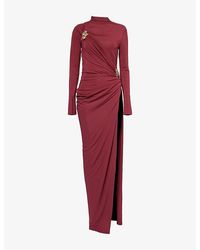 Jonathan Simkhai - Izadora Draped Stretch-Woven Midi Dress - Lyst