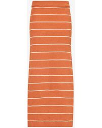 Pretty Lavish - Louisa Stripe-pattern Knitted Maxi Skirt - Lyst
