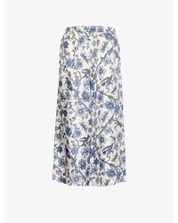 Weekend by Maxmara - Floral-print Wide-leg Silk-satin Trousers - Lyst