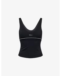 WE Are Tala - Skinluxe Contrast-Piping Stretch-Woven Vest Top - Lyst