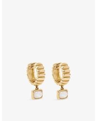 Astley Clarke - Aurora Ridge 18Ct- Plated Sterling- And Mother Of Pearl Drop Huggie Earrings - Lyst