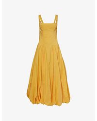 Jonathan Simkhai - Hally Bubble-Hem Cotton Midi Dress - Lyst