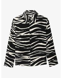 Zadig & Voltaire - Tyrica Zebra-Print Long-Sleeve Satin Shirt - Lyst