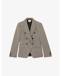 Reiss - Hartley Double-Breasted Wool-Blend Blazer - Lyst