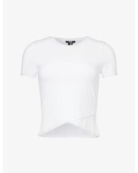 PAIGE - Noemi Cross-hem Stretch-jersey T-shirt - Lyst