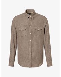 Emporio Armani - Western Check Flannel Cotton-Blend Shirt - Lyst