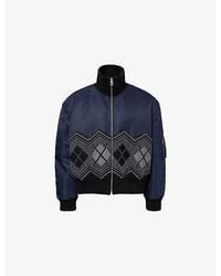 Loewe - High-Neck Argyle Woven Bomber Jacket - Lyst