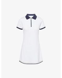 Varley - Valentina Court Short-Sleeve Cotton-Blend Mini Dress - Lyst