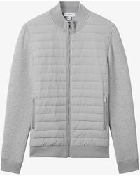 Reiss - Freddie Quilted Knitted Cotton-blend Jacket - Lyst