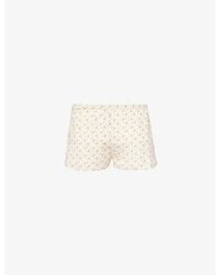 Cou Cou Intimates - Pointelle-Pattern Mid-Rise Cotton Shorts - Lyst
