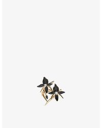 Shaun Leane - Orchid 2 Flower-Plated 925 Sterling And Diamond Ring - Lyst