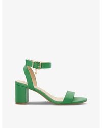 Dune - Memee Logo-charm Faux-leather Heeled Sandals - Lyst