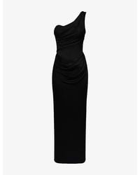 House Of Cb - Caprice One-Shoulder Satin Maxi Dress Xs (A-C Cup) - Lyst
