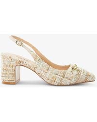 Dune - Choices Chain-embellished Heeled Slingback Courts - Lyst