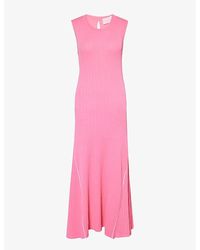Maria McManus - Godet Cut-out Knitted Midi Dres - Lyst