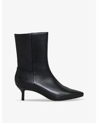 Reiss - Millie Kitten-Heel Leather Ankle Boots - Lyst