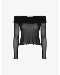 OMNES - Freya Off-Shoulder Long-Sleeve Mesh Top - Lyst