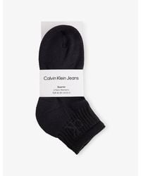 Calvin Klein - Branded Pack Of Two Cotton-Blend Ankle Socks - Lyst