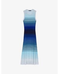 Maje - Striped Ombré Knitted Maxi Dress - Lyst