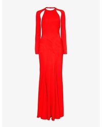 Givenchy - Open-back Flared-hem Stretch-woven Maxi Dress - Lyst