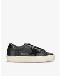 Golden Goose - Hi Star 90100 Branded Leather Low-top Trainers - Lyst