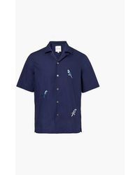 Paul Smith - Vaycay Bird-embroidered Short-sleeve Organic-cotton Shirt - Lyst