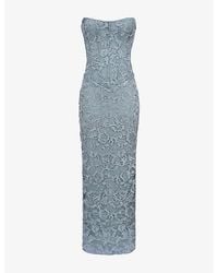 House Of Cb - Anisa Hand Beaded Strapless Maxi Dress - Lyst