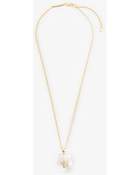 Alexis - Pansy 14ct Yellow Gold-plated Brass, Lucite And Crystal Pendant Necklace - Lyst