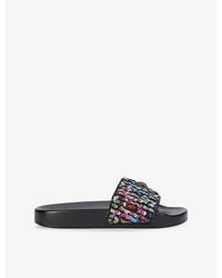 Kurt Geiger - Meena Eagle Faux-Leather Slides - Lyst