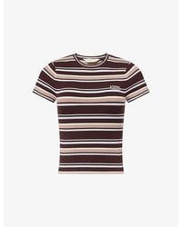 Lounge Underwear - Striped Ribbed Stretch-Knit T-Shirt - Lyst