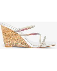 Dune - Miri Crystal Diamante-embellished Wedge Sandals - Lyst